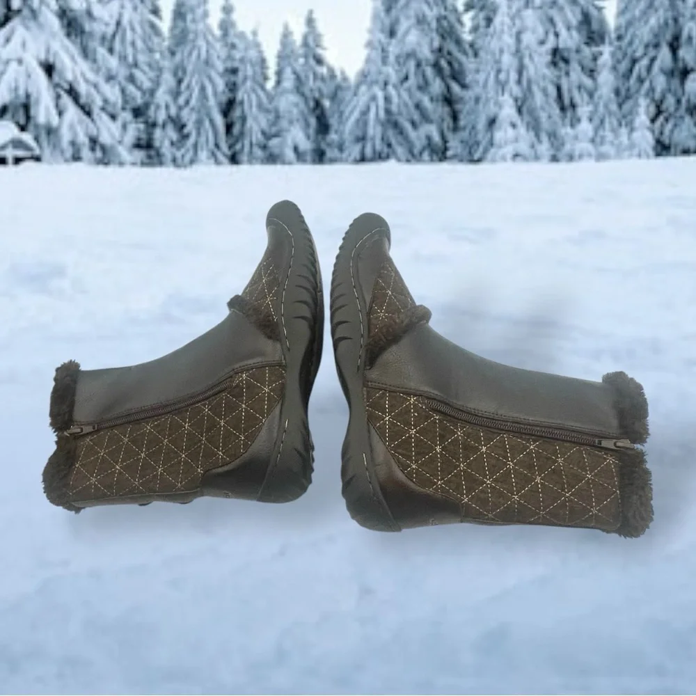JBU Women's Brown Quilted Winter Boots
